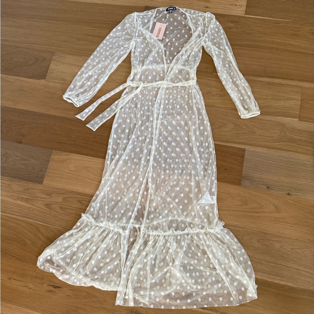 Missguided Dobby Mesh Frill Hem Kimono